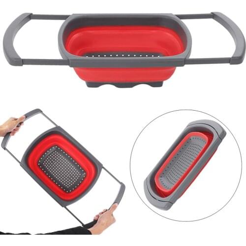 Telescopic Foldable Square Strainers Collapsible Colander Set Fruit Vegetable Basket for Home Fruit Cleaning / Kitchen Storage