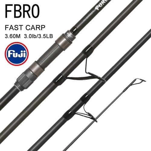 FBRO Purista Carp Fishing Rod Carbon Fiber Fuji Spinning Rod Pesca 3.5 3.0lb Power 40-160g 3.60m Hard Pole Surf Ro