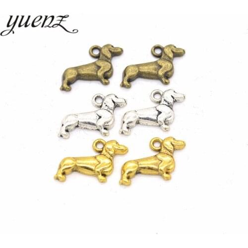YuenZ 20pcs Dog Charms Metal Pendants for Jewelry Making Bracelet Necklace Jewelry Findings Handmade Crafts 22*13mm D909