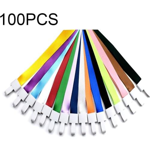 100pcs Wholesale Rope Bespoke Print Logo for School Office Supplies Accessories Pass Badges Credential ID Card Holder Lanyard