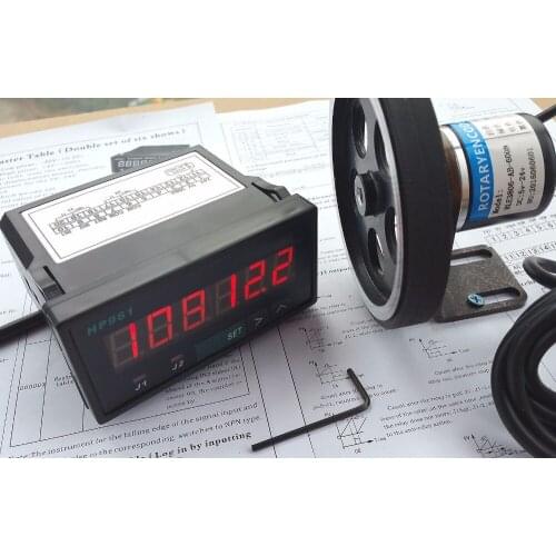 12 inch Length Wheel + Encoder + Support + Counter Grating 0.1 ft' Display Meter