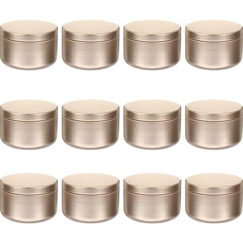 12pcs Round Metal Tins Compact Lightweight Storage Jar Candle Tins for Candy Teas Candle Making Candle Containers Candle Jars