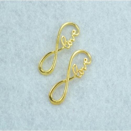 15pcs Gold color infinity LOVE Charms Necklace Pendant Bracelet Jewelry Making Handmade Crafts diy Supplies 39*15mm B104