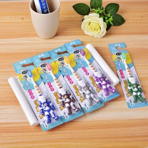 2Pcs Children Cute Boys Cartoon Hero Toothbrush Teeth Protective Toothbrushes Baby Dental Care Deciduous ToothBrush