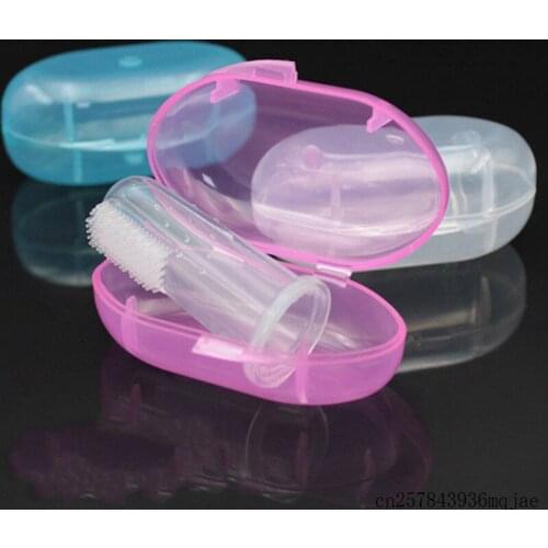 250 Sets Baby Finger Toothbrush With Box Children Teeth Clear Brushes Soft Silicone Infant Rubber Cleaning Brush