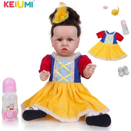 49 CM Cute Handmade Rooted Fiber Hair Reborn Baby Girl Bright Eyes Beautiful Dress Alive Reborn For Collection Toy