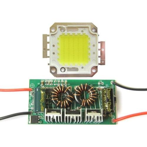 50W Pure White 6000~6500K SMD LED Light Bulb lamp Part + DC 12~24V LED Driver