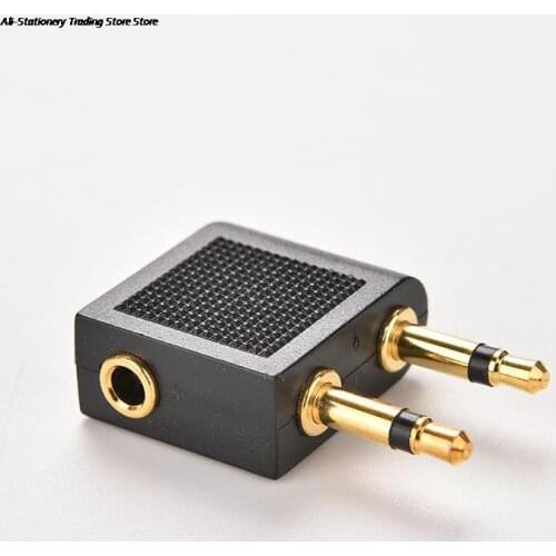 Airplane Travel On Plane Airline Audio Converter Stereo AUX Jack 2 Male to 1 Female F Splitter Headphone Audio Adapter