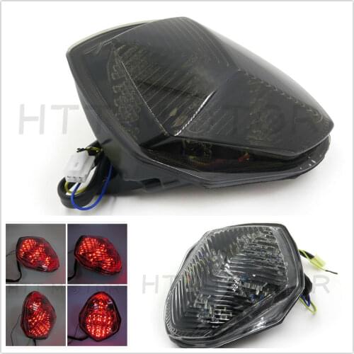 Aftermarket free shipping tail light motorcycle LED Tail Brake Light turn signals for Suzuki GSX-R GSXR1000 2003 2004 smoke