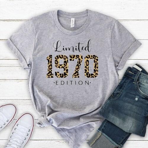 Limited Edition Vintage 1970 Shirt Leopard Sweatshirt 51st Birthday Gift Short Sleeve Tees Plus Size O Neck Female Clothing y2k
