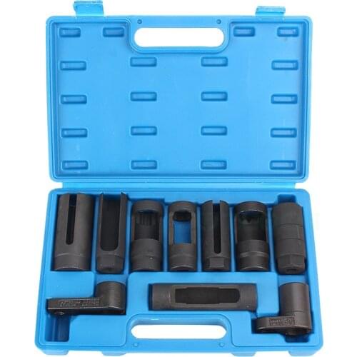 10 PCS Oxygen Sensor wrench Injector Removal Oil Pressure Sending Sleeve Socket Wrench Disassemble Tool Set Hand Tool Sets