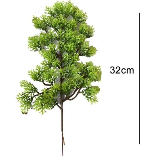 Hot Sale 1Pc Plastic Fake Artificial Pine Cypress Plant Bonsai Desktop Garden tree Branch Home Office Decor 32cm