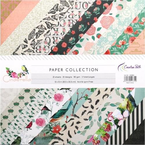 The Creative Path 12 Inch Scrapbooking Paper 20 Sheets Craft Background Decorative Pattern Designer Pack DIY 305x305mm Acid Free