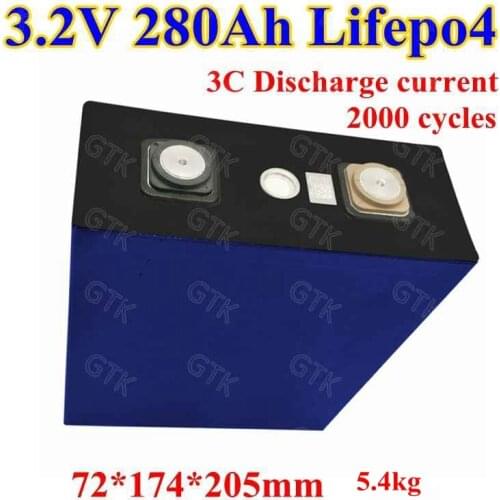 2pcs 3.2V 280Ah 300Ah Lifepo4 lithium battery 3C discharge for 12v RV EV mortorcycl Solar System Lithium battery pack diy