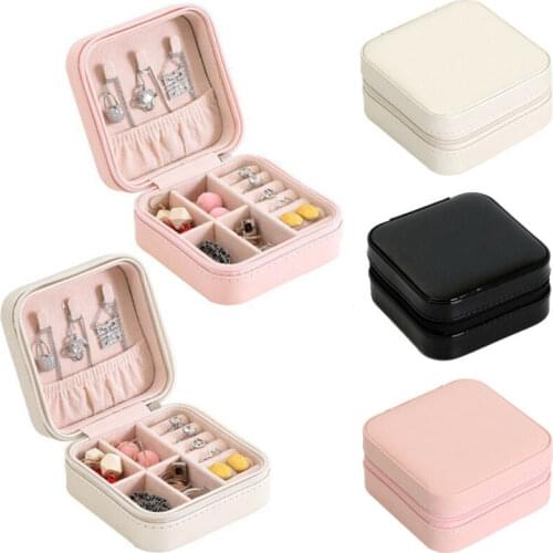 Mini Jewelry Display Case Ring Box Cabinet Armoire Portable Organizer Case Travel Storage