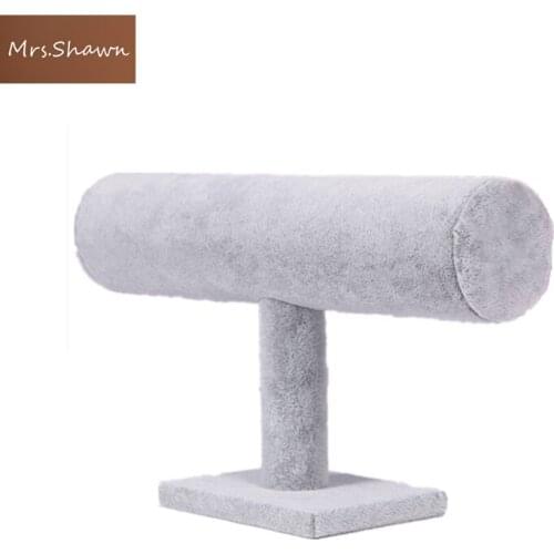 Mrs.Shawn New Velvet Bracelet Chain Watch T-Bar Rack Jewelry Hard Display Stand Holder Jewelry Organizer Hard Display Stan