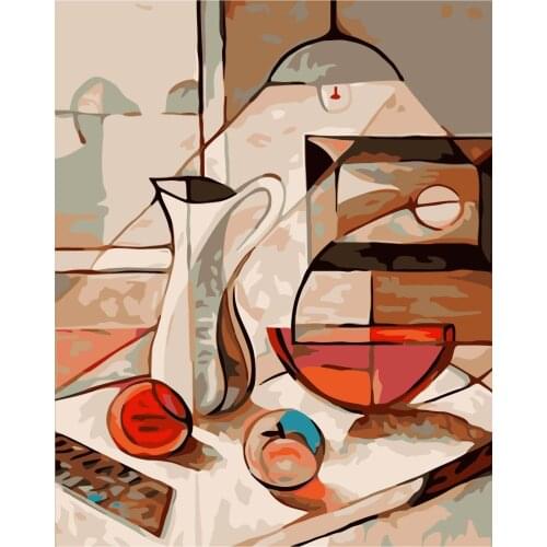 DIY 40X50 Oil Painting By Numbers Abstract cup paint by numbers On Canvas Home Decor Digital Painting chrismas