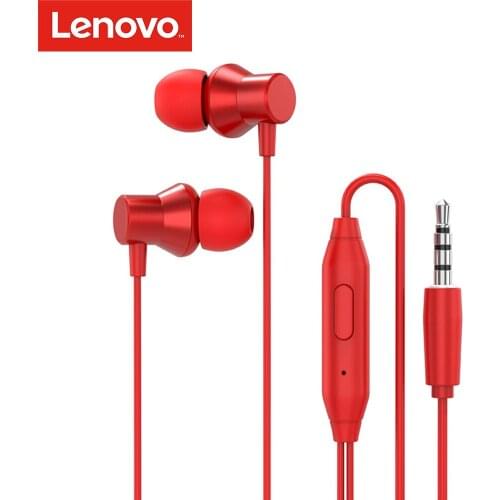 Lenovo HF130 In-Ear Earphones 1.2m Wired Headset with Mic Noise Reduction/HiFi Stereo Sound/Deep Bass/HD Voice Headphones