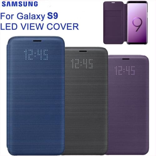 Original Samsung LED View Smart Cover Smart Phone Cover For Samsung Galaxy S9 G9600 S9 + S9Plus G9650 Function Sleep Card Pocket