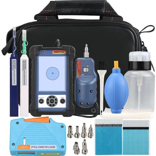 Original COMPTYCO Optical Fiber End Cleaner Microscope Red Light Source Optical Power Fault Testing Instrument Toolset