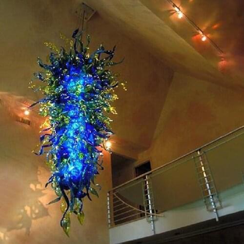 Luxury Large Crystal Chandelier for Hotel Hall Living Room Staircase Hanging Light Blue European Big Lighting