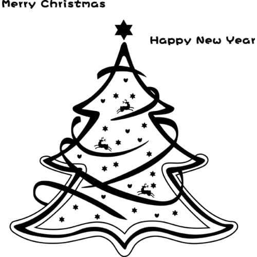 MERRY christmas tree Milu Removable Home Vinyl Window Wall Stickers Decal decor Happy New Year Deer Love Snow Wall Decal 58x59CM