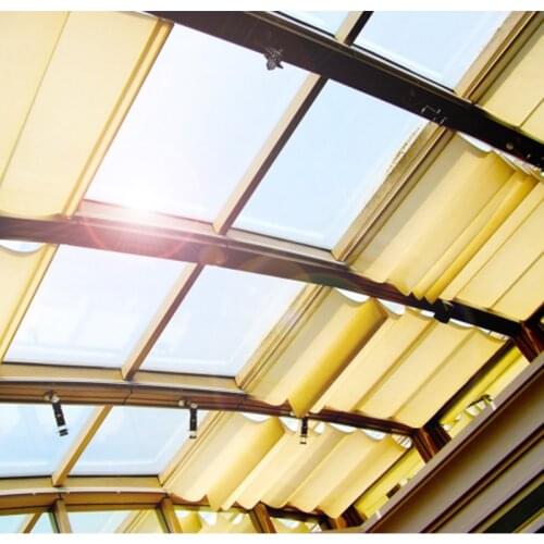 Electric Foldable Skylight Blinds Indoor Window Decoration Ceiling Customize Size for Sunroom Villa Hotel