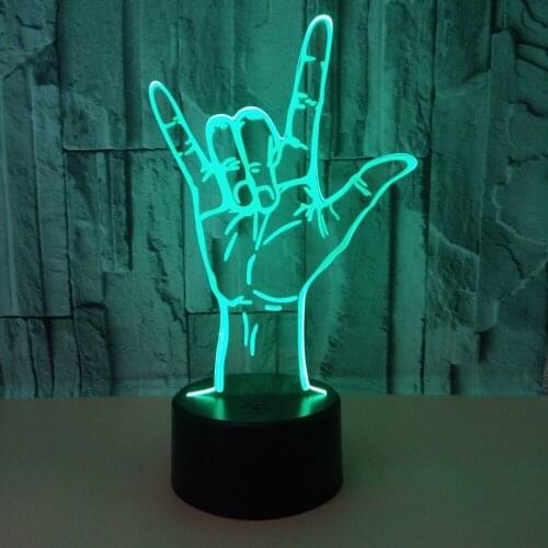 Style I Love You Gesture 3d Lamp Colorful Touch Remote Control Sign Language Led Desk Lamp Valentines Day Gift 3d Lighting
