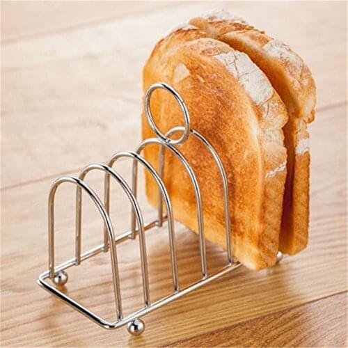 Stainless Steel Toast Rack 6 Slice Holes Non-Stick Pastry Holder Bread Slice Household Breakfast Utensil Organizer