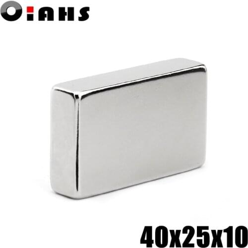 1pcs F40x25x10mm Super Powerful Strong Rare Earth Block NdFeB Magnet Neodymium N35 Magnets F40*25*10mm- Free Shipping