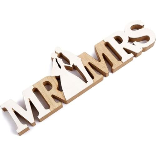 Creative MR MRS Signs Couples Wooden Letter Alphabet Ornaments Wedding Party Home Decoration Photo Props
