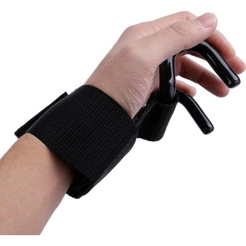Unsex Gym Weight Lifting Hand Bar Wrist Straps Pull-up Assist Strength Grip Training Hook Glove Strength Training Aid