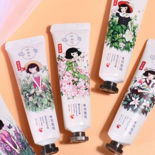 1PC Moisturizing hand cream natural plant extract Rose lavender lily taste cute drawing apperance repair hand skin care HF174