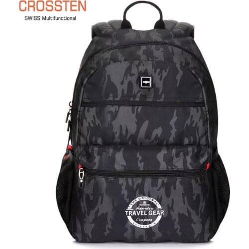 Crossten Water Resistant 15.6" Laptop Backpack USB Charging Travel Bag Lighter Rucksack Schoolbag Swiss-Multifunctional Mochila