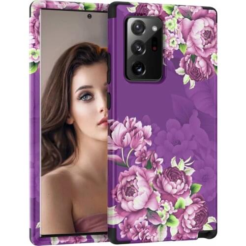 PC Hard Colorful Rose Flower Phone Case For Samsung Galaxy Note 20 Ultra S21 Shockproof Cover Note 10 S10 S9 Plus Armor Case
