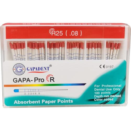 08 Taper Dental R Absorbent Paper Point R25 Red Paper Point Fit to Reciprocal Files 100pc/box Root Canal Absorption Endodontics
