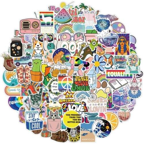 100Pcs VSCO Vinyl Stickers Girl Essential Stuff for Water Bottles Stickers Suitable for Photo Luggage Laptop Trendy Stickers