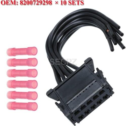 10 Sets Heater Blower Resistor Wiring Loom Harness Connector for Renault Megane 2 Scenic II 8200729298