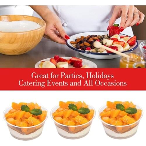 25/50PCS 150ml Plastic Dessert Cups Bowls Reusable Yogurt Mousses Dessert Appetizer Cup Container Party Festival Supplies