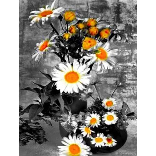 5D Diamond Embroidery Daisy Flowers Diy Diamond Painting full drill Round square Mosaic rhinestone Cross Stitch kit Decor
