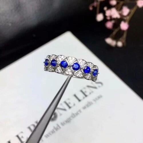 Free Shipping Sapphire ring Natural real blue sapphire rings 925 sterling silver Gem Size 3mm 6pcs