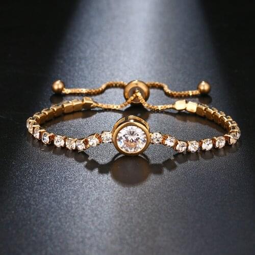 New fashion rose gold love heart zircon bracelet for women simple rhinestone ladies bracelet CZ jewelry