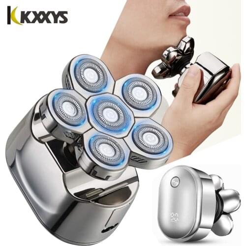 6 in1 Shavers LED Display Bald Head Shaver Men Multifunctional Rechargeable Waterproof Cordless Grooming Kit Shaver