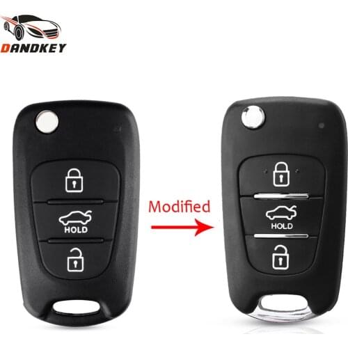 Dandkey Replacement Flip Folding Car Key Shell For Hyundai I30 IX35 For Kia Sportage K2 K5 Auto Key Case TOY40 Blade New Style