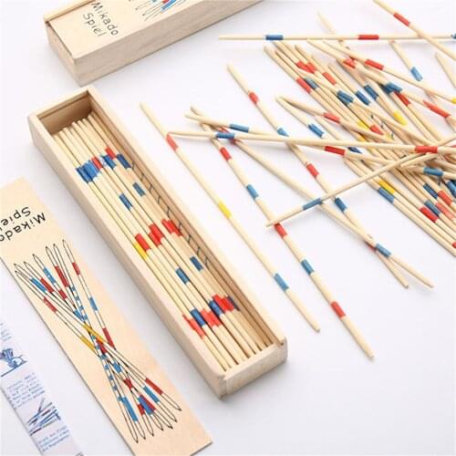 Children Educational Toys Baby Educational Wooden Traditional Mikado Spiel Pick Up Sticks With Box Game Educational Wooden Toys