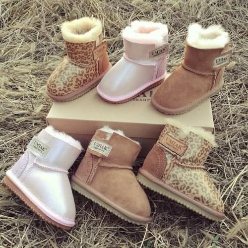 Baby shoes winter boy and girls snow boot australian sheep fur kids Keep warm and prevent slipping Sheepskin and wool material