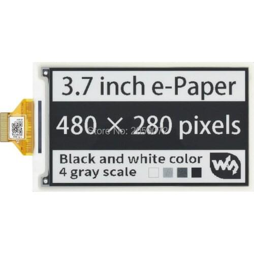 3.7inch e-Paper e-Ink Raw Display, 480×280, Black / White, 4 Grey Scales, SPI