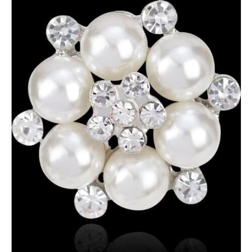 Elegant Pearl Floral Flower Brooch Pins Rhinestone Crystal Pearl Pins and Brooches for Women Wedding Bridal Party Dress Jewelry