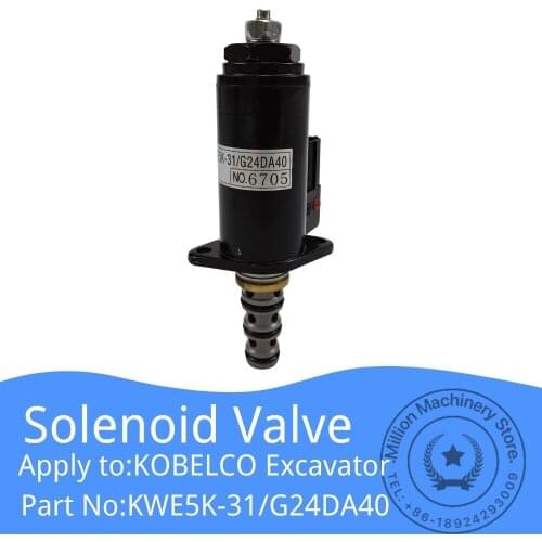 KWE50-31 G24DA40 Secure Lock Solenoid Valve for KOBELCO Excavator SK200-6