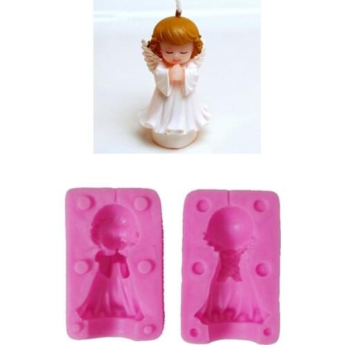 Girl Angel Shape Candle Mold 3d fondant silicone molds for cake decorating Bakeware Kitchen ADD09